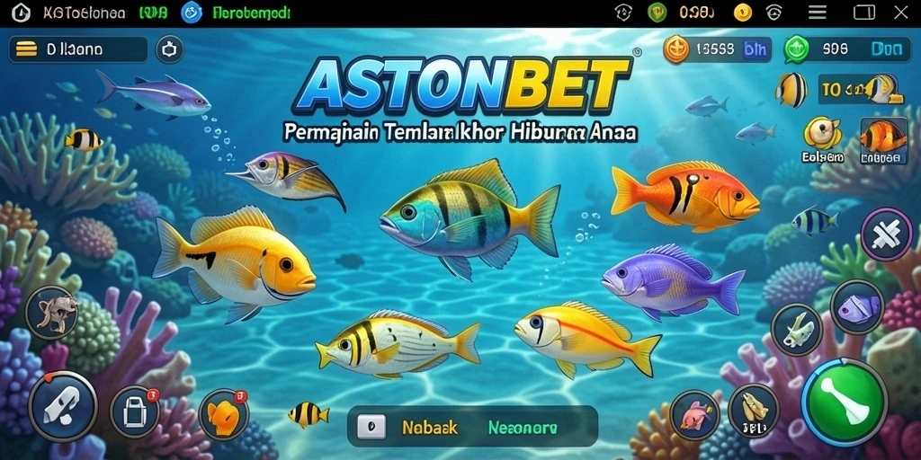 Tampilan gameplay seru di ASTONBET saat menembak ikan.