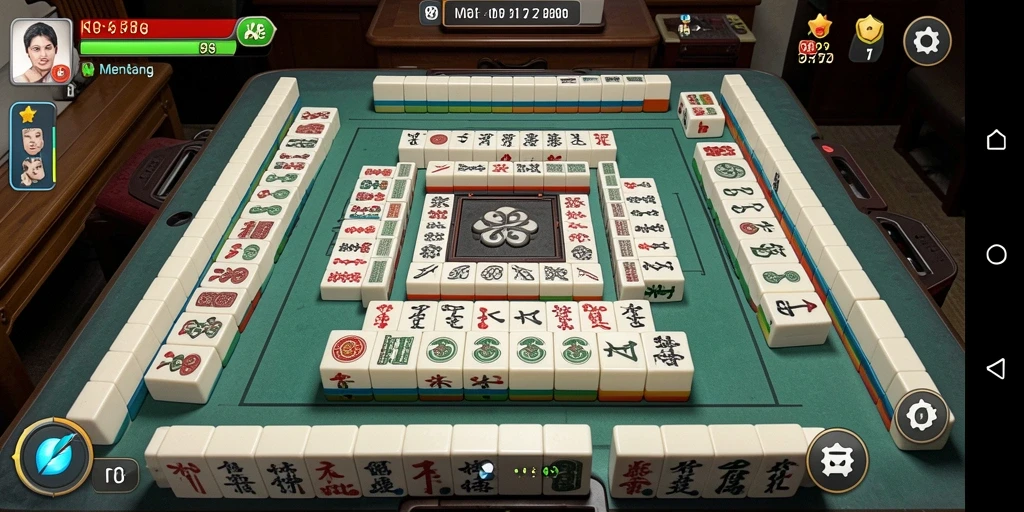 Tampilan gameplay Mahjong yang dinamis dan penuh warna.