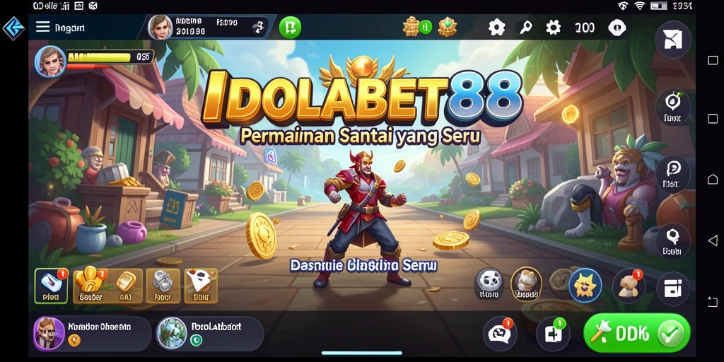 Tampilan gameplay IDOLABET88 yang ceria dan penuh warna.