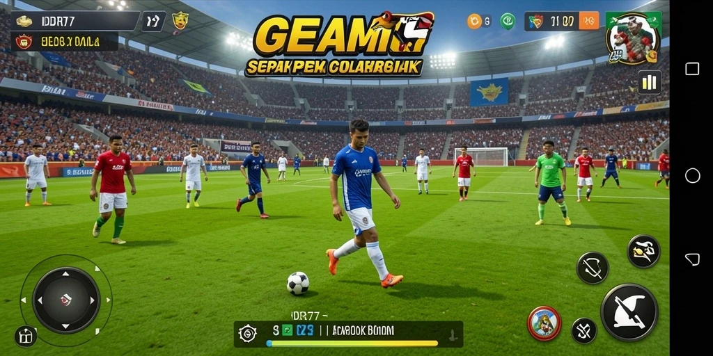 Tampilan gameplay IDR77 saat pertandingan sepak bola yang mendebarkan.