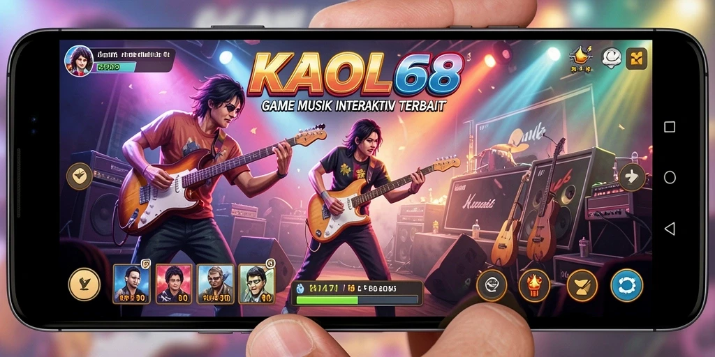 Screenshot gameplay KAOL68 menampilkan pemain saat mengikuti ritme lagu.