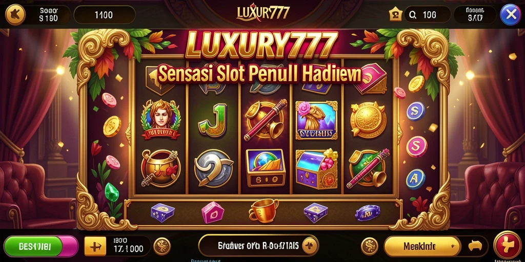 Tampilan gameplay LUXURY777 yang menarik dengan berbagai tema slot.