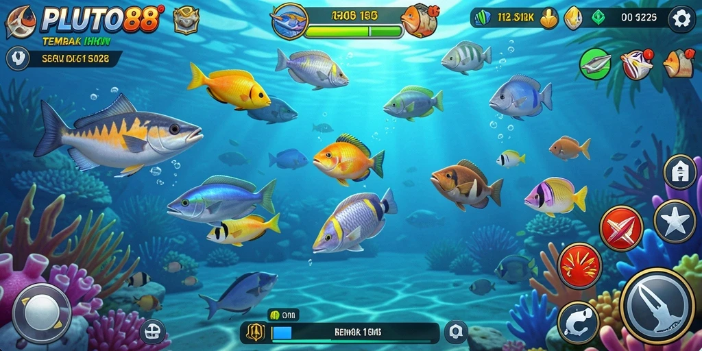 Gameplay seru saat menembak ikan di lautan.