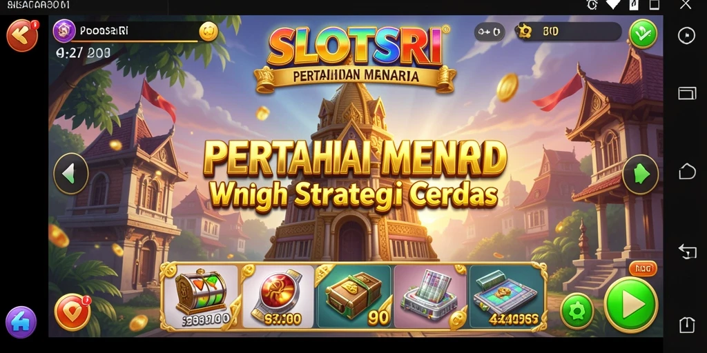 Screenshot menampilkan tampilan seru gameplay Tower Defense SLOTSRI.