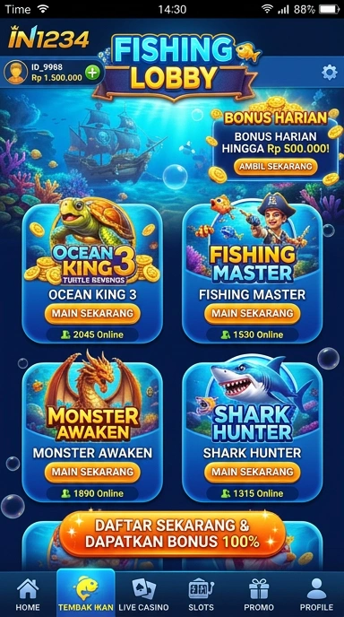 Screenshot aplikasi in1234 menampilkan berbagai kategori aplikasi yang mudah diakses.